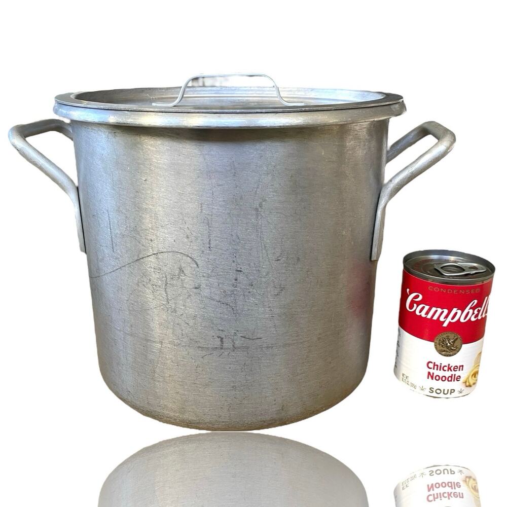 VTG Lincoln Ever Wear 9 Quart Stock Pot with Lid Aluminum Commercial Cook Wear